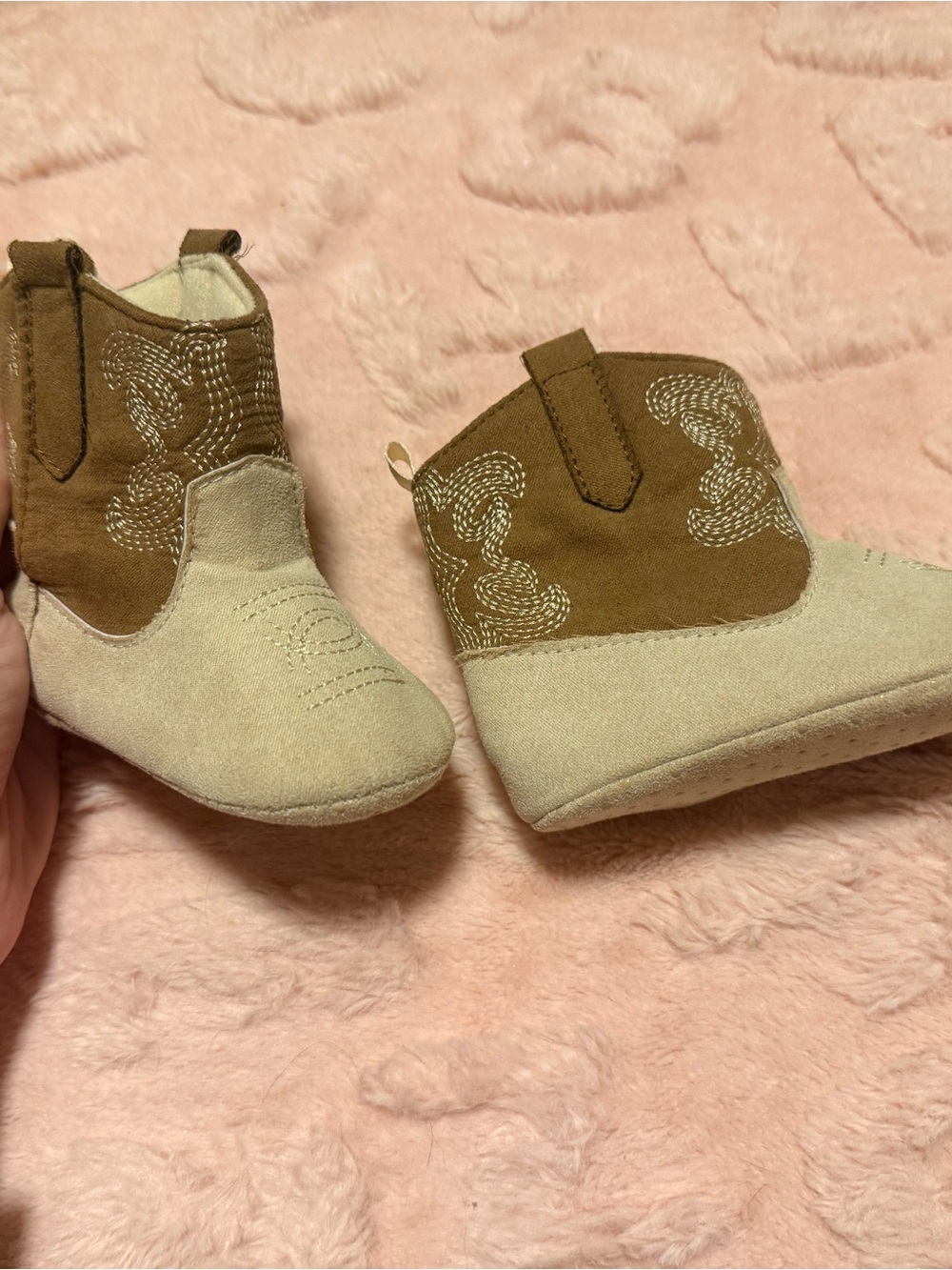 Toddler Cowboy Boots in Tan and Cream